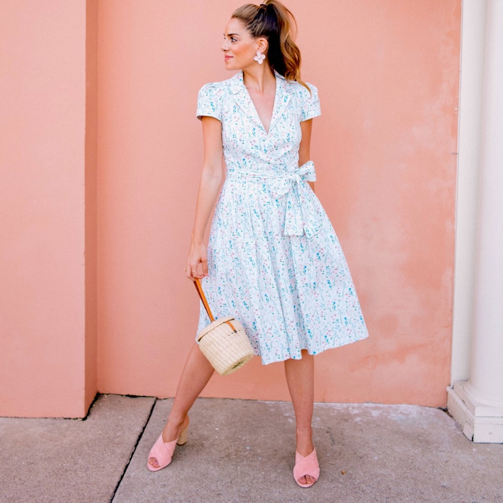 Gal Meets Glam floral faux wrap dress